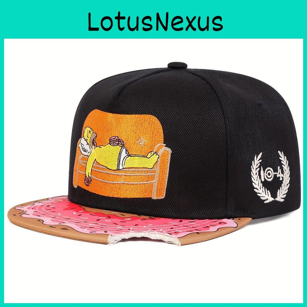 The Simpsons Cartoon Hiphop Baseball Cap With Sun Protection For Streetwear Fans