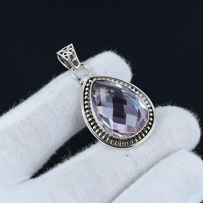 Pink Kunzite Pendant, Pink Kunzite 925 Sterling Silver Pendant, Pink Kunzite Gemstone, Pink Kunzite Jewelry For Women Gift For Mom Gift