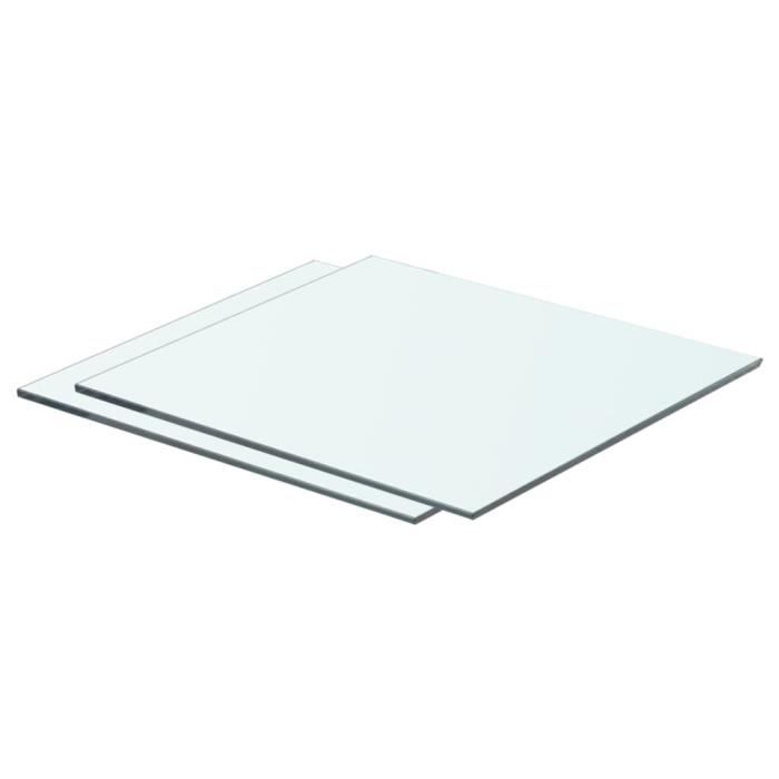 VidaXL Panneaux d'étagère 2 pcs Verre Transparent 40 x 30 cm
