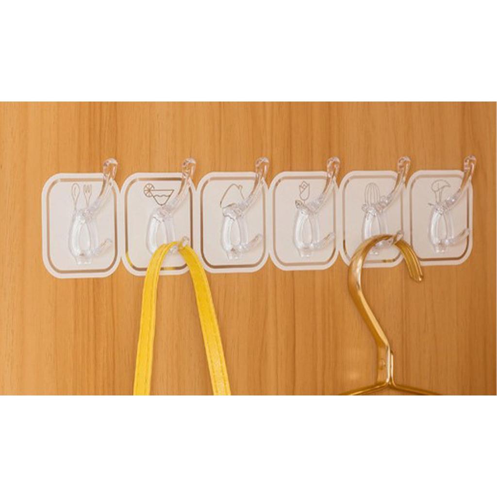 Acrylic Wall Hook Punch Free Self Adhesive Multifunctional Cuttable Wall Hook Rack for Kitchen