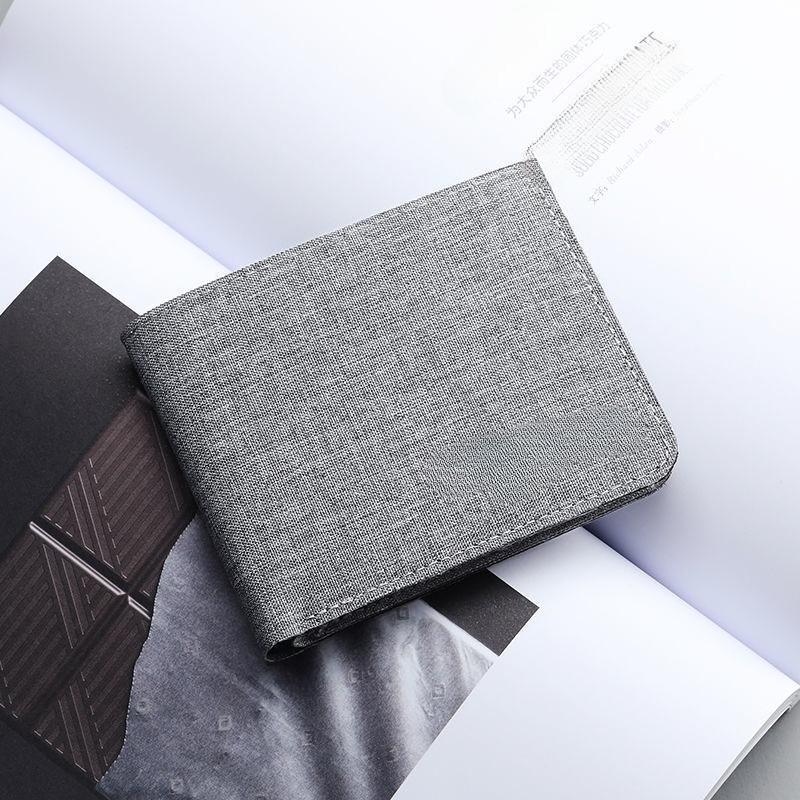 Card Bag Wallet Integrated Men s Ultra-thin Short Zipper Wallet Canvas Wallet Men s Wallet