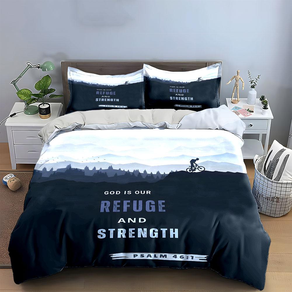 Inspirational Mountain Cycling Art Multiple Sizes Kid'S And Adults' Bedroom Exquisite 3Pc Bedding Set, Gift