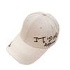 Korean-style Versatile Baseball Cap That Makes the Face Look Smaller, Women's Outdoor Sports Sun Hat with Wide Brim, Letter Embroidery, Hard-top