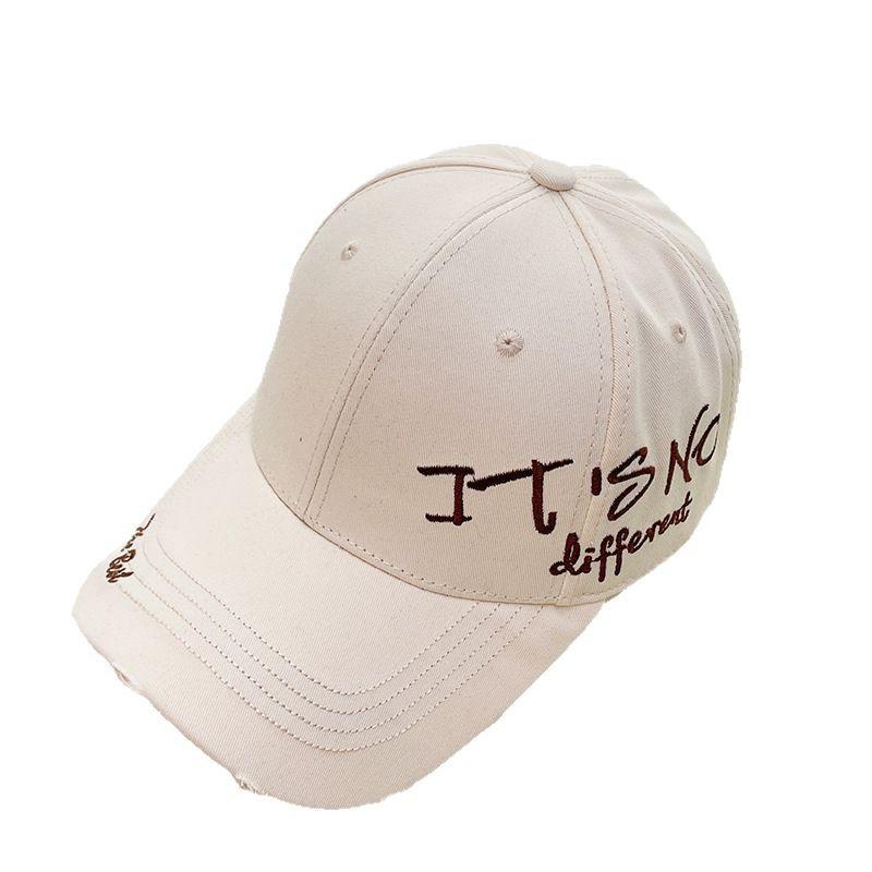 Korean-style Versatile Baseball Cap That Makes the Face Look Smaller, Women's Outdoor Sports Sun Hat with Wide Brim, Letter Embroidery, Hard-top
