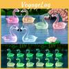 Charmant décor flamant rose en résine, accessoires de bureau miniatures lumineux, adorables ornements