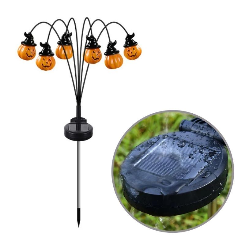 6/8LED Solar Halloween Pumpkin Lantern Solar Decorative Light, Suitable for Halloween Lawn and Courtyard Road Decoration