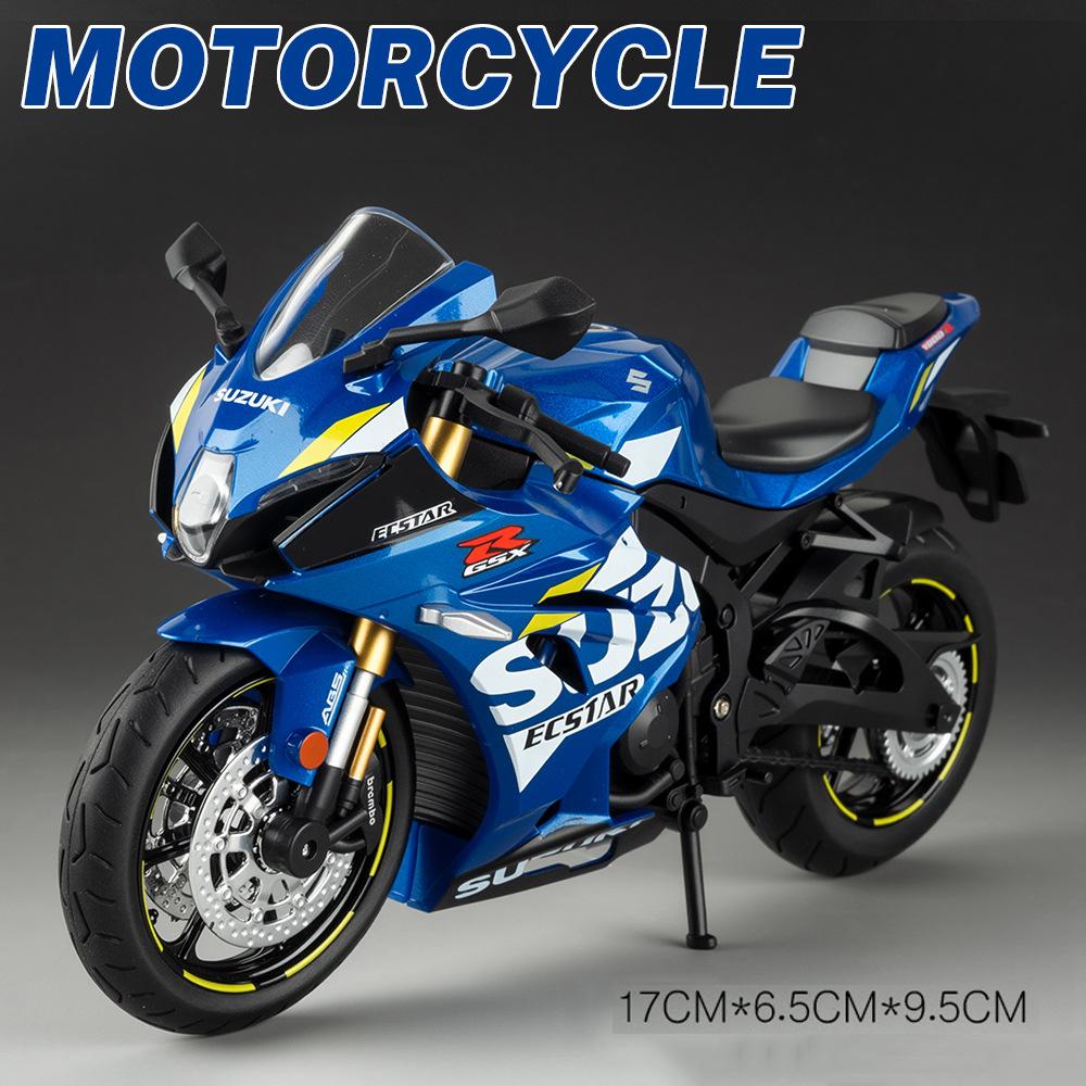 1:12 Suzuki Gsx1000r R1250gs Alloy Diecast Toys Motorcycle Models Car With Light Shock Absorption Miniature Motorbike Boys Gifts
