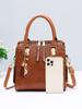 Crocodile Pattern Top Handle Crossbody Bag, PU Leather Satchel Bag Purse, Classic Versatile Fashion Shoulder Bag