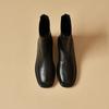 Fashion Square Toe Elastic Women's Ankle Boots Autumn Winter Fleece-Lined Female Short Shoes Leather Booties Sale Goth Trend 2025 Boot