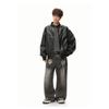 Men Vintage Loose Stand Collar Windproof Motorcycle Jacket Autumn