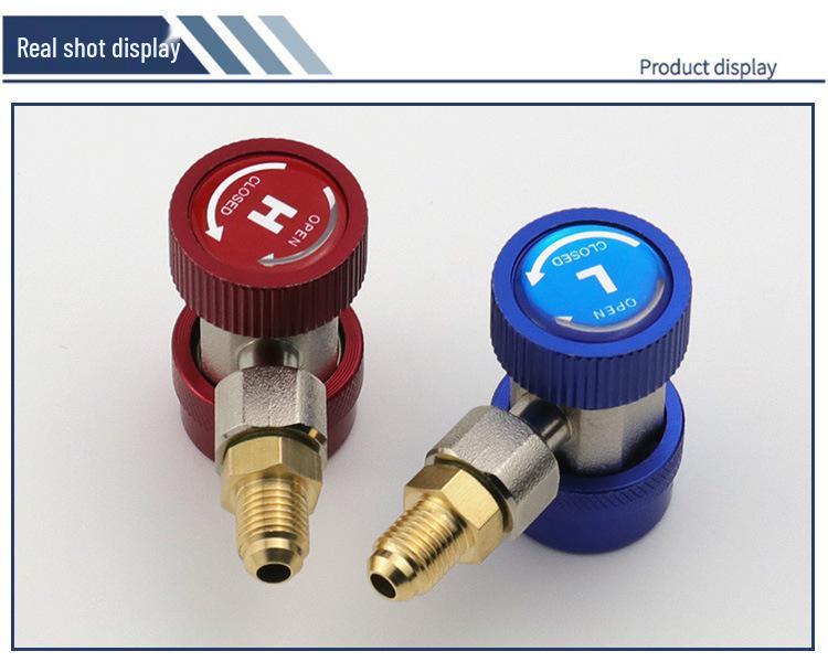 R134a Car AC Refrigerant Charging Quick Connector Adapter for High & Low Pressure