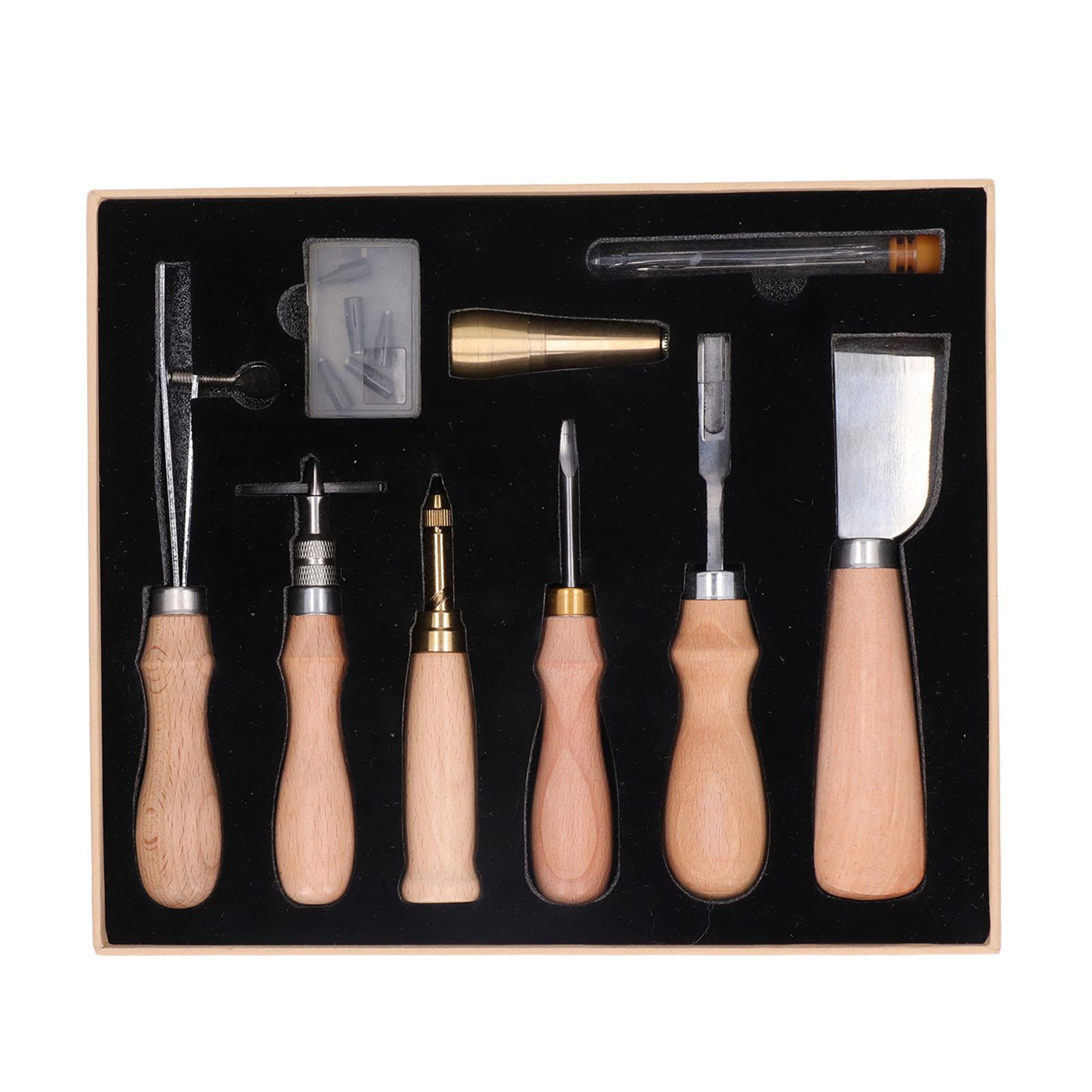 

Набор инструментов для работы с кожей, цветной изогнутый набор для рукоделия из кожи, сшитый вручную, набор кожаных изделий