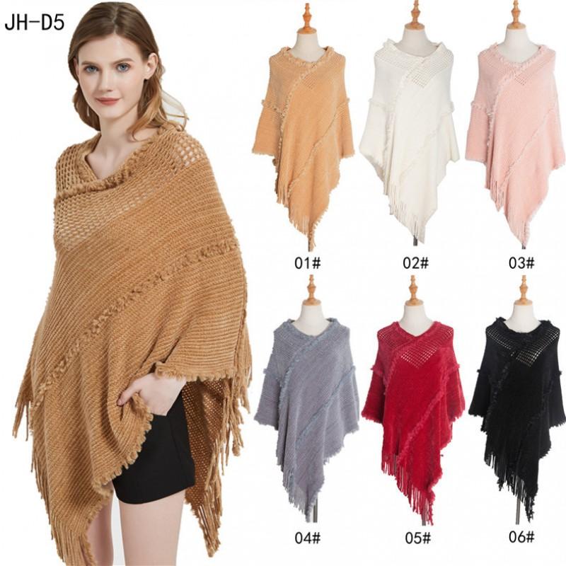 Womens Openwork Knit Poncho Sleeveless Batwing Top Lightweight Warm Shawl Sweater