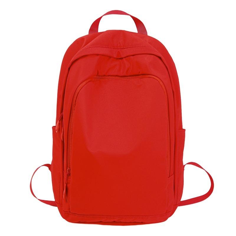 Solid color high-end backpack junior high school students casual simple travel large-capacity backpack