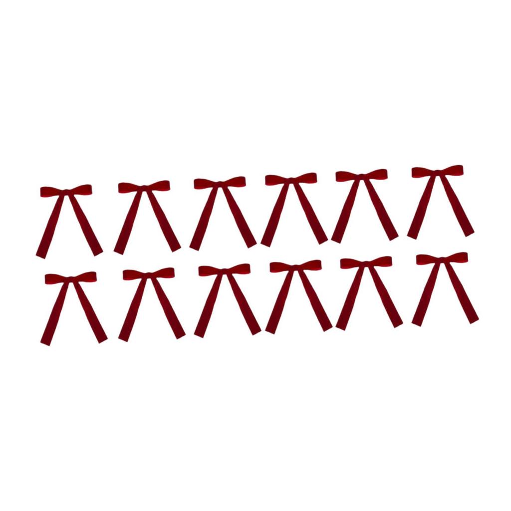 12 Pieces Christmas Bow Festive Decoration Xmas Tree Decor Gift Bow Front Door Decor for Crafts Supplies Home Porch Tree Garden