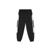 Li Ning Badfive Sports Basketball Series Theme Print Color Block Loose Fit Cuffed Knit Joggers Men Joggers Black AYKR369-2