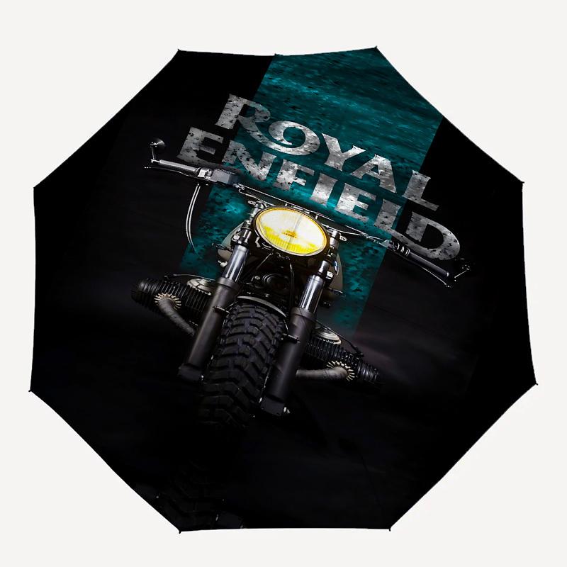 Motorcycle Themed Automatic Opening and Closing Umbrella, Brightly Colored 8-rib Portable Umbrella, Suitable for Men and Women, A Perfect Gi
