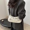Y2k Retro Rivet Simple Women Shoulder Bag Solid Color Commuter Cool Hot Girls Pu Handbags Casual Ladies Underarm Crossbody Bags