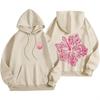 Oversized Gothic Hoodie Women With Floral Print Loose Fit Long Sleeve Pullover Sweatshirt In Black Gray Khaki Navy Pink Sky