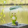Resin Frog Decor With Leaf For Outdoor, Resin Garden Frog Bucket Decor, Fairy Garden Accessories, Relaxing Patio Ornament