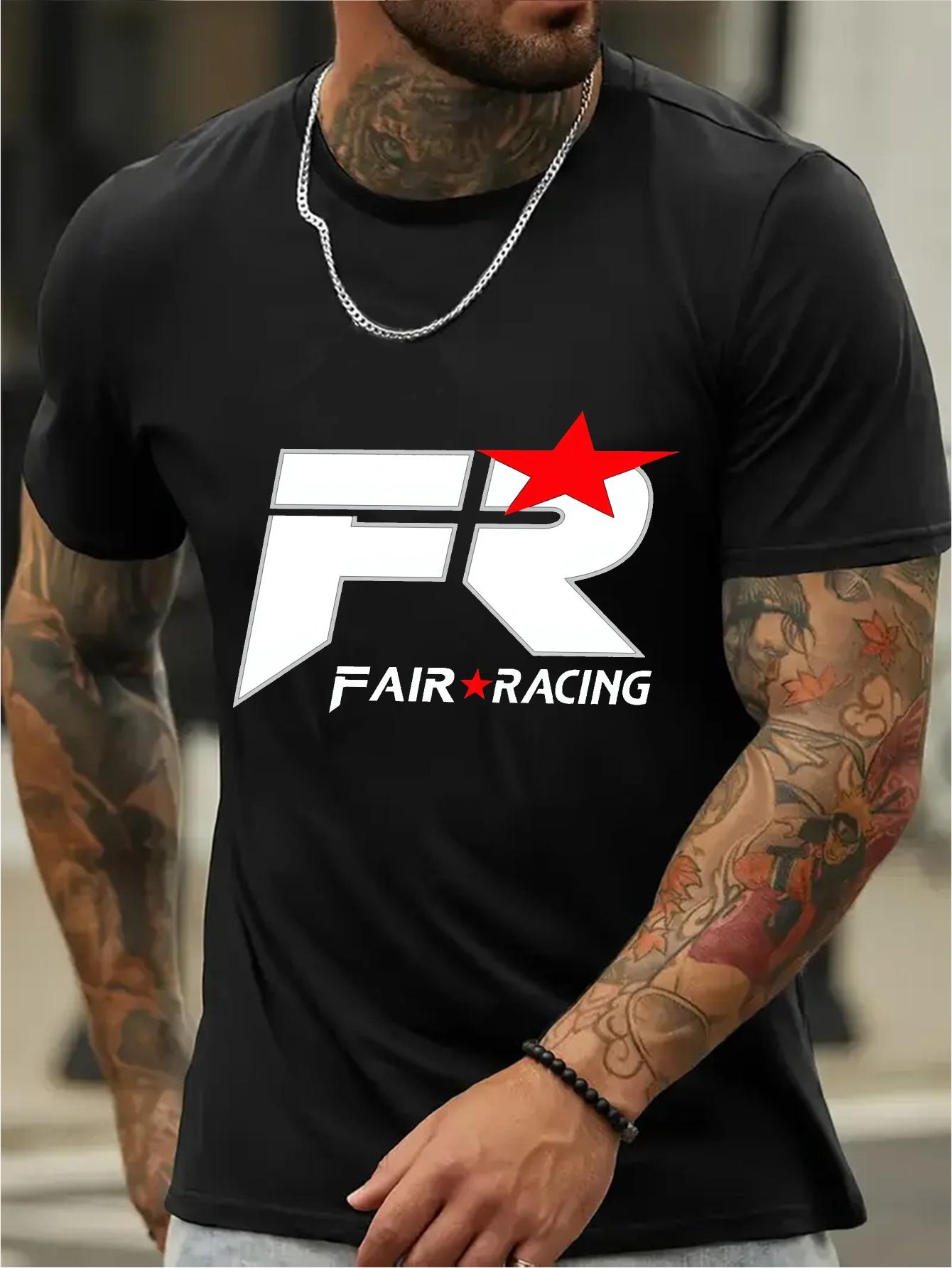 

Racing Graphic T-shirt - Black with Red Accent - Breathable Cotton Blend Fabric - Stretch Comfort Fit for Gym XXL