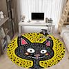 1pc Cat Pattern Office Round Area Rug, Indoor Mat Suitable For Office, Under Office Chairs Bedroom Living Room Home Decor, Room Deco 175