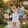 Street Lamp Bubble Tower with Lights, Rechargeable Standing Bubble Maker, Adjustable Height Street Light for Outdoor Garden, Patio, Wedding, Party