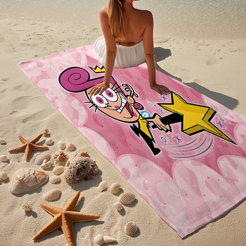 Fairly Parents Beach Towel, Super Soft Microfiber, Gift for Her/Him, Birthday, for Pool, Beach, Travel, Home Decor Fan Gifts