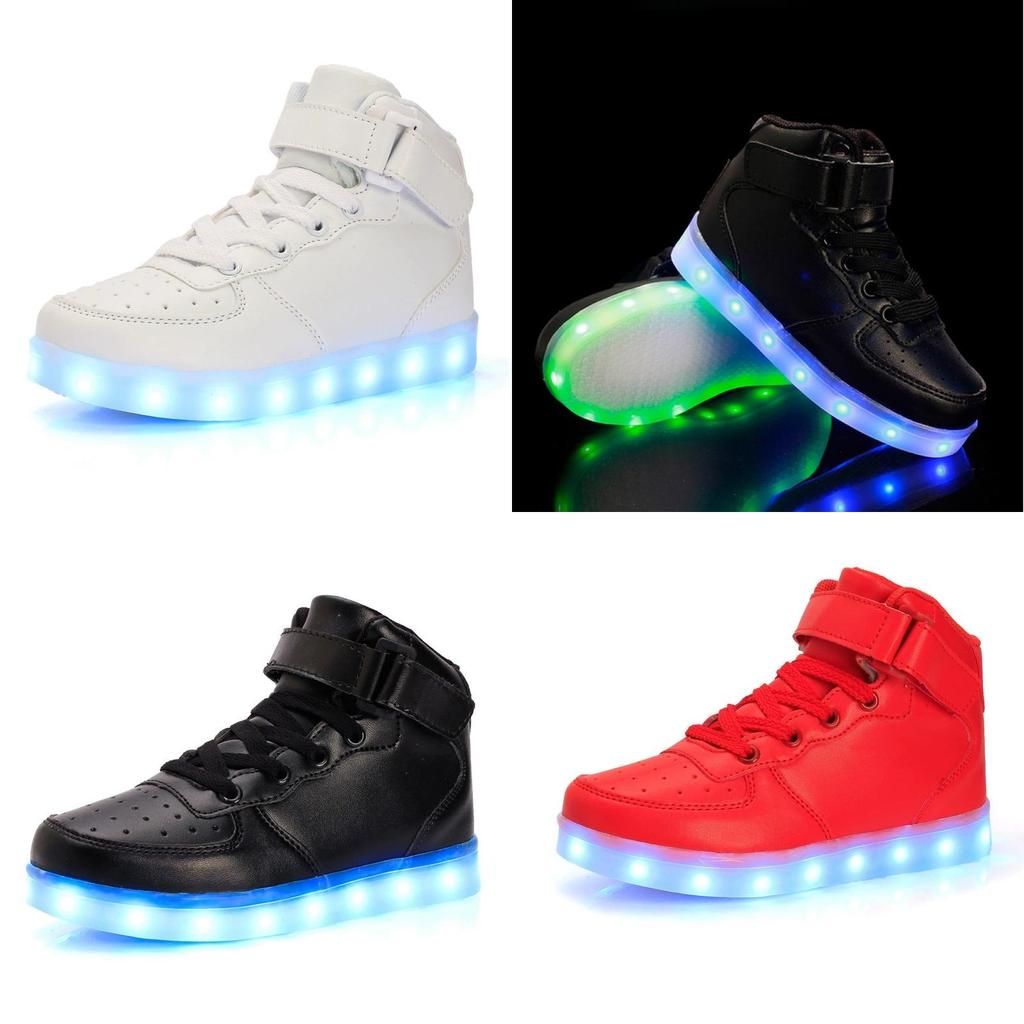 USB-wiederaufladbare leuchtende Sneaker für Kinder, High-Top-Freizeitschuhe mit Wärme und Langlebigkeit