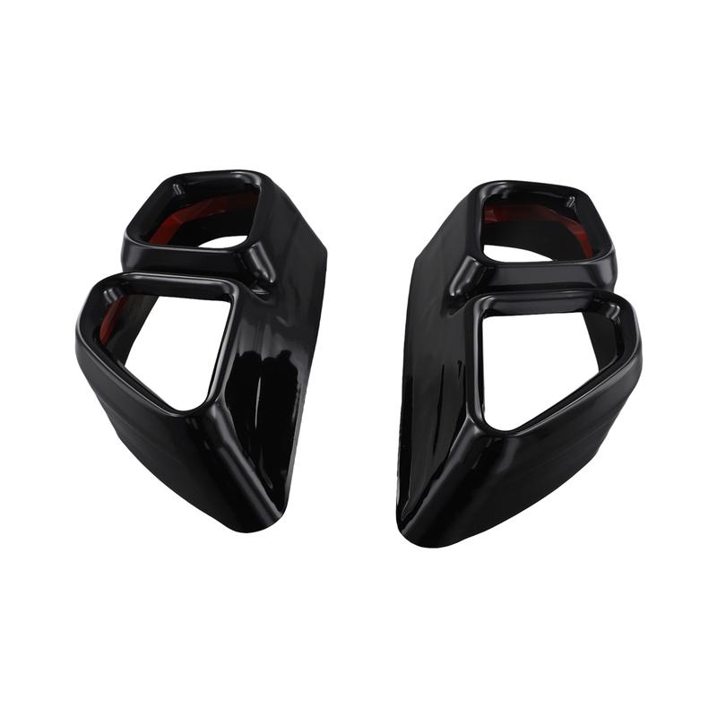 1 Pair Car Tail Exhaust Pipe Outlet Muffler Pipe Cover Decorative Tail Throat Frame for BMW 5 Series G30 G38 2018 -