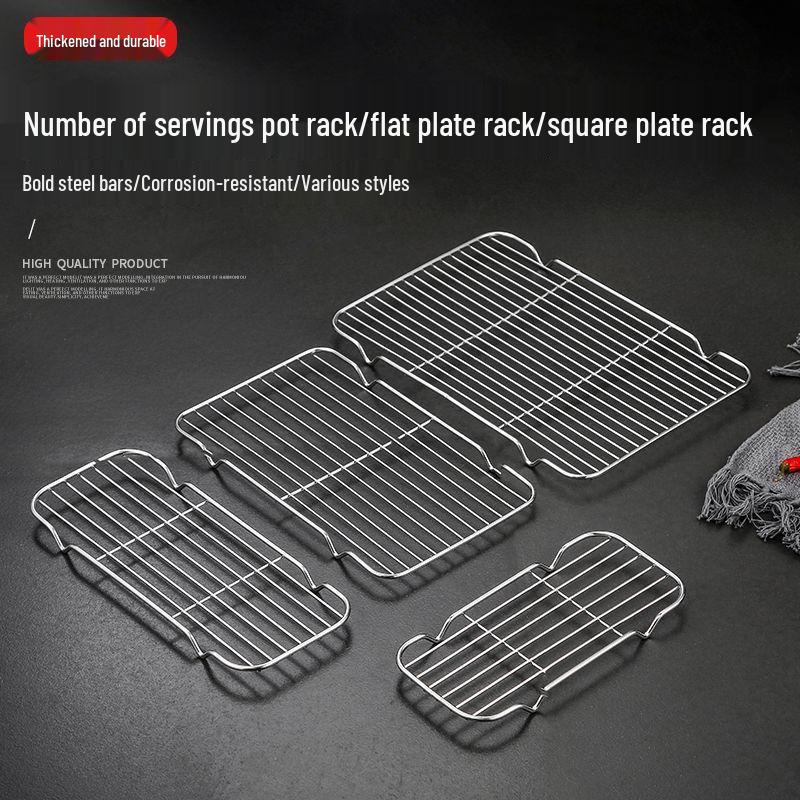 Rektangulært grillnett og tørkestativ i rustfritt stål med V-bendesign