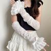 Punk Fingerless Gloves Lace Wrist Gloves Bride Wrist Warmer Gloves for Halloween Masquerades Proms Gloves