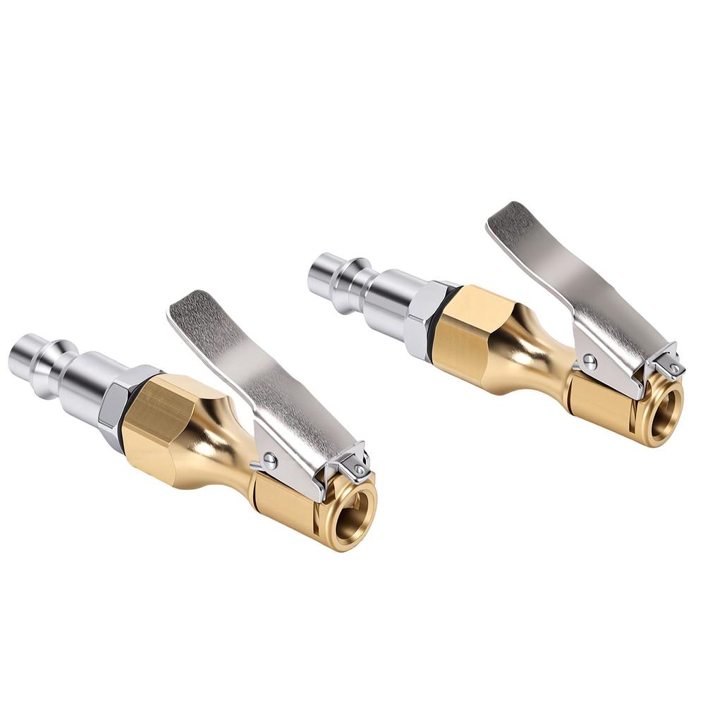 2pcs Closed   Clip On Tire   Chuck Brass 1Celsius4in NPT Male Quick Connect Locking Tire Chuck For   Compressor