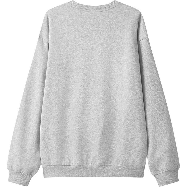 Skechers Sport Alliance Series Large Letter College Style Knitted Pullover Long Sleeve Sweatshirt Men sweatshirt Gray L424U010-01UV