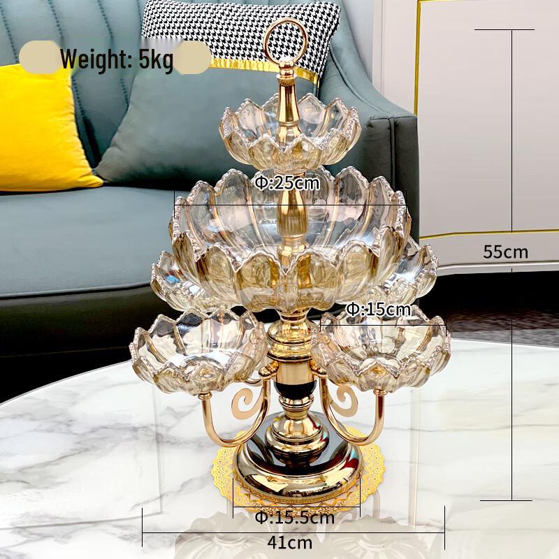 Naijiang European Crystal Glass Multi-tier Serving Plate