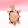 Creative Fashion New in Exquisite Turtle Rings for Women Charming Party Copper Plated Rose Gold Zircon Opening