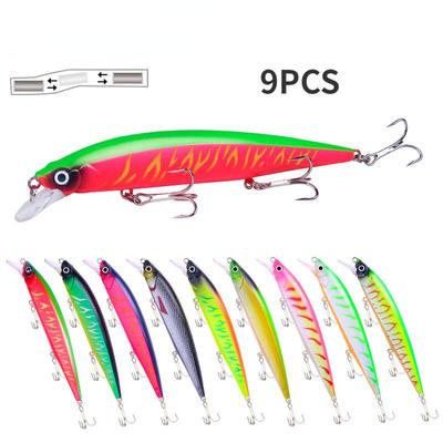 9 SZTUK Mino Bait 14 cm / 18,3 g Długi rzut Wędkarstwo morskie Symulacja Twarda przynęta Fałszywa przynęta