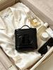 Dior Borsa Trucco Vanity Nuova Marca, Custodia Cosmetica Cilindrica Nera Lucida, Custodia Portatile da Viaggio per Articoli da Toeletta