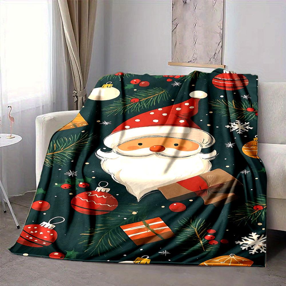 1 Stück Weihnachtsmann-Decke, Leichte Flanell-Kuscheldecke für Sofa, Bett, Reise, Camping, Wohnzimmer, Büro, Couch, Stuhl, a0922072