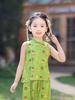 2026 Girls' Summer Chinese Style Sleeveless Qipao Set with Stand-up Collar