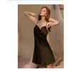 Sexy pajamas women's summer ice silk thin pure desire short skirt swing collar halter suspender nightdress can be