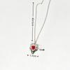 European & American Stainless Steel Strawberry & Peach Heart Women's Clavicle Necklace