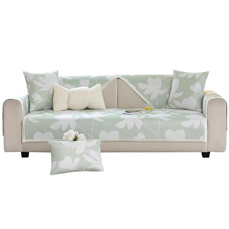 New Sofa Cushion, Summer Non-Slip And Cool Feeling Ice Silk Small Fresh Seat Cushion, Summer Mat Sofa Cover Cover Towel