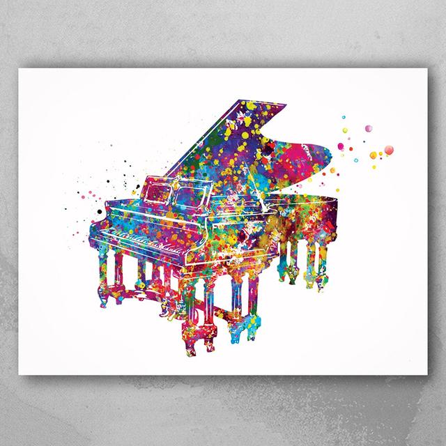 Music Notation Equipment Watercolor Poster Print Music Art Vintage Picture Wall Art Canvas Painting for Home Room Decor Cuadros