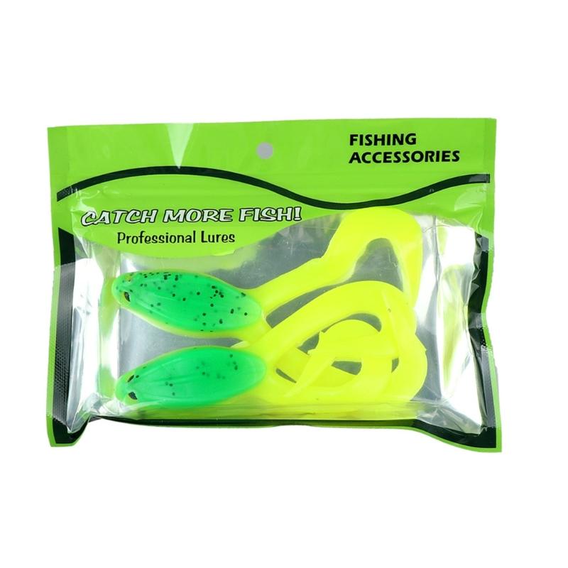 2PCS Soft Silicone Fishing Lures Artificial Swimbait Twin Tail Floating Frogs Lures for Outdoor Fishing Easy to Use