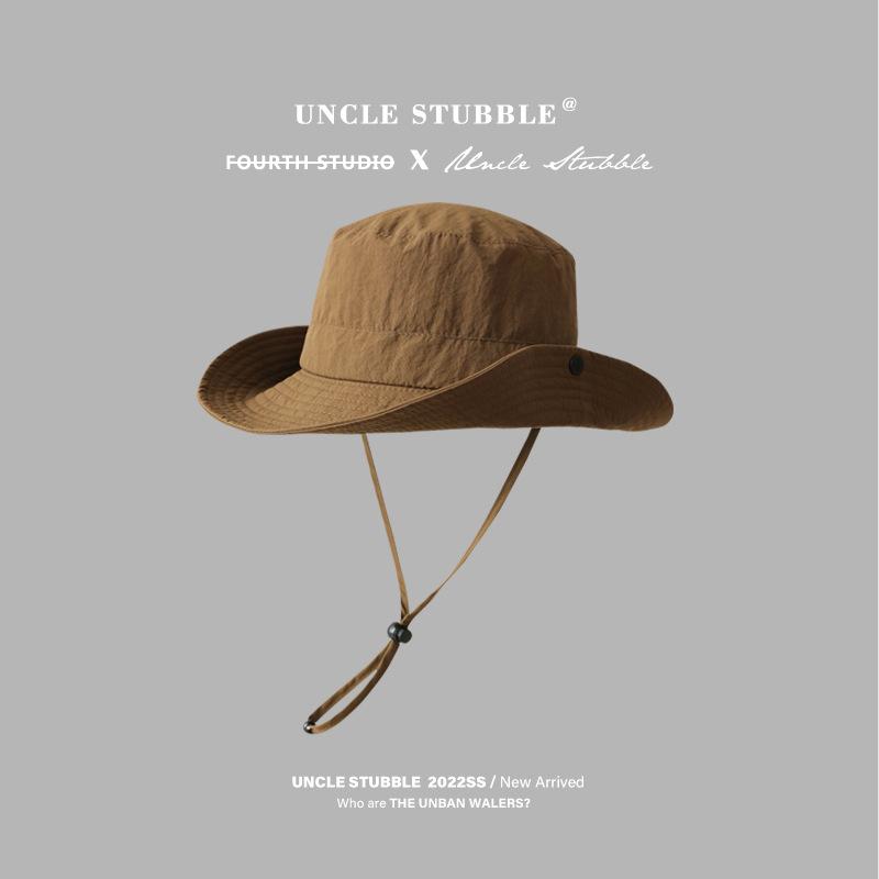 

Solid Color Quick Drying Fisherman Hat Wide Brim Bucket Hat Windproof Portable Outdoor Hat L