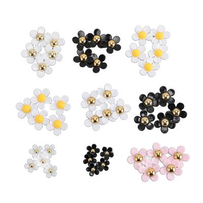 45 Pcs Flat Back Daisy Flower ABS Plastic Daisy Flower Embellishment for Jewelry Making Scrapbooks