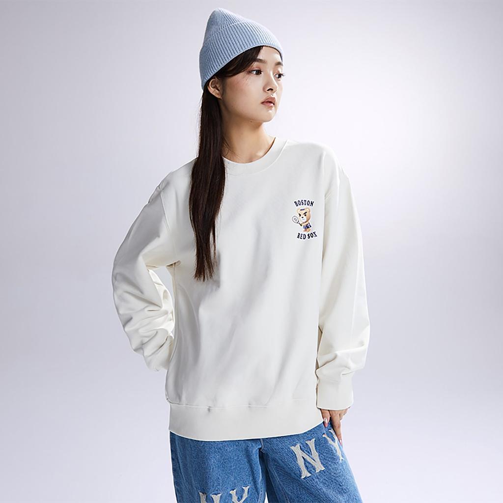 MLB Sweatshirt Unisex Ivory White 3AMTE0134-43CRD