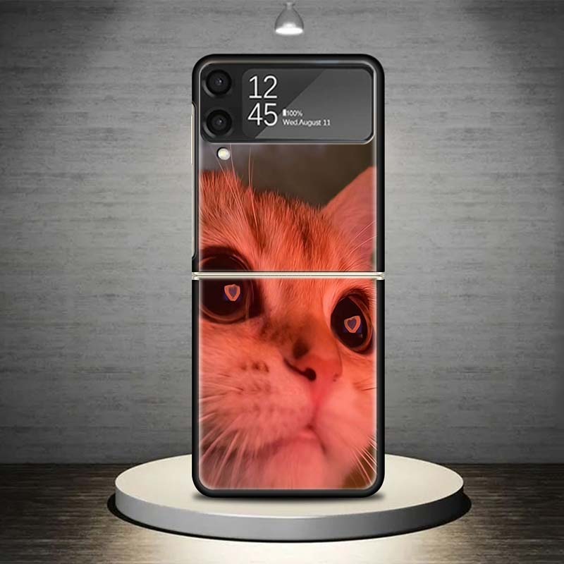 

Смешные мемы с котами Чехол для телефона Samsung Galaxy Z Flip 7 6 5 4 3 5G Ударопрочный чехол Z Flip7 Flip6 ZFlip5 Flip3 Flip4 Роскошный S Samsung Z Flip 6