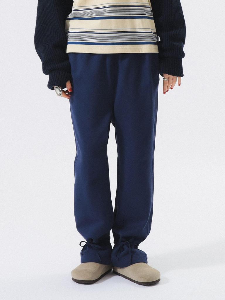 Beams Boy Women's Navy 2 Work Pants with Hem Arrangement